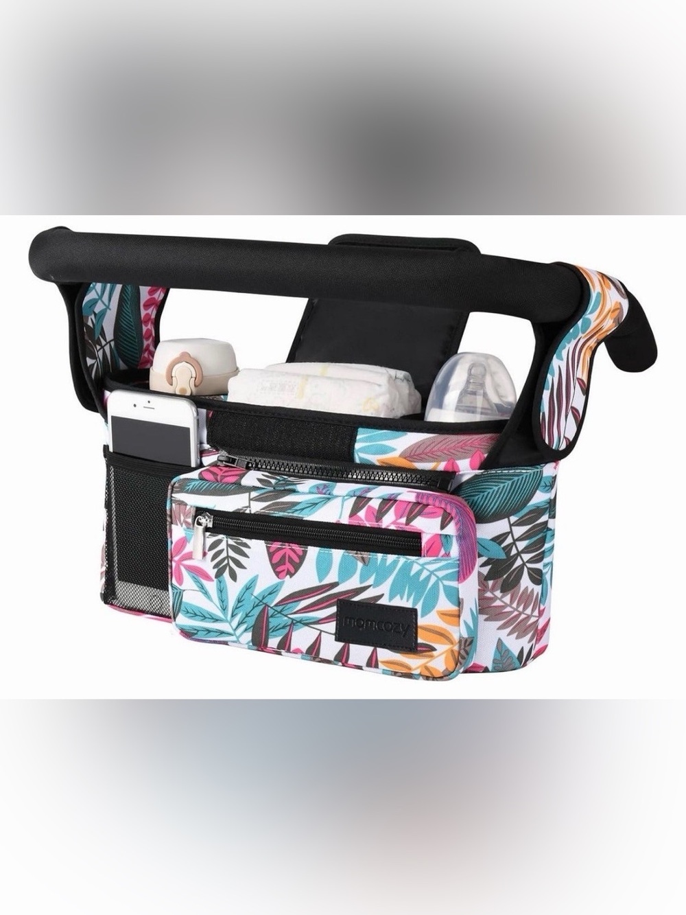 Momcozy Universal Stroller Organizer with Insulated Cup Holder